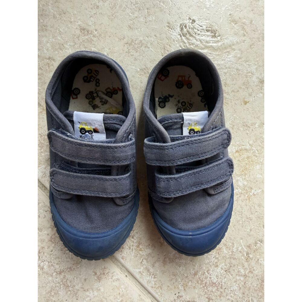 Wonder Nation Toddler Boys Blue Canvas Construction Truck Sneakers | Size 8 Kids